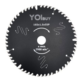 YOIbuy 6 1/2 Inch Circular Saw Blades, Japanese Style Teeth, Ultra Fine Finish Cut, 1.5mm Thin Kerf, 55 Tooth, 5/8 Inch Arbor, Low Noise, Framing, 165mm Circular Saw Blades