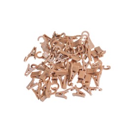 Curtain hooks for rings, oak, 25 pieces, 10 mm diameter, practical curtain hooks for curtains, hooks for curtain rod, curtain clips, curtain clips