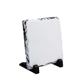 MR.R Sublimation Blank Square Rock Slate Photo Plaque Picture Frame, Customized Photo Frame Novelty for Wedding,Birthday,Baby Birth,7.9x7.9 inch