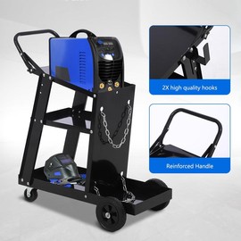 GARVEE Welding Cart, 220 lbs Welder Cart with Wheels, 3-Tier Welding Carts for TIG MIG Welder and Plasma Cutter