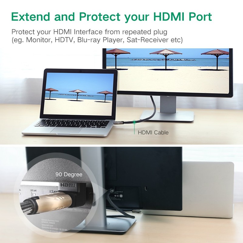UGREEN HDMI Male to Female Adapter (90 Degree Down) (20109)