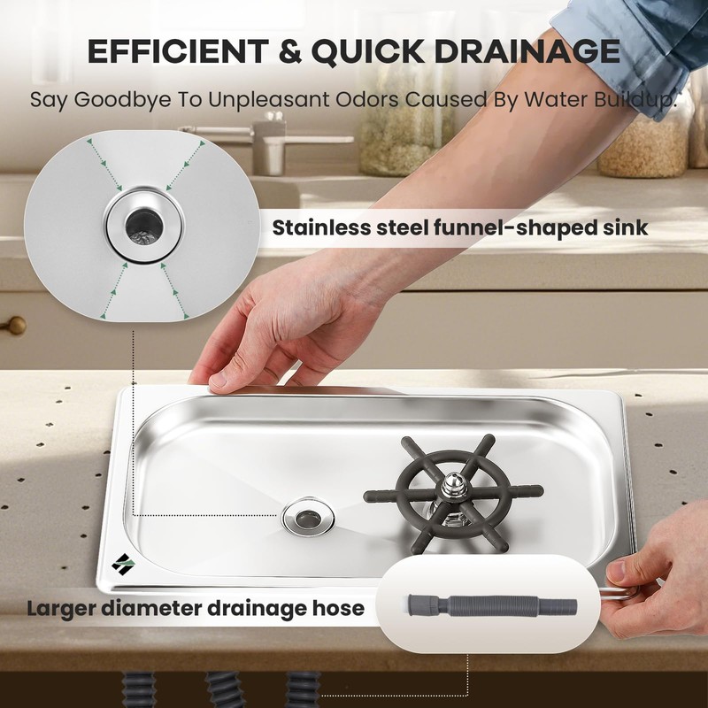 Huanyu Pitcher Rinser with 360 Degree Rotating High-Pressure Nozzle |