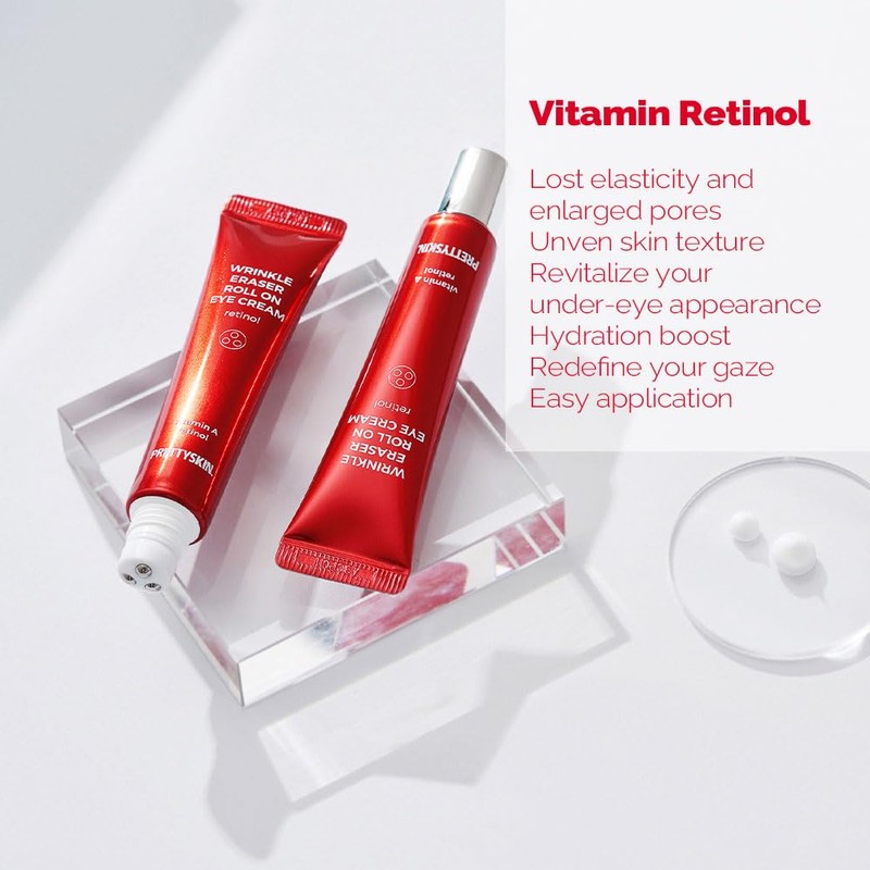 PRETTYSKIN Roll On Eye Cream 30ml/1.01fl.oz. with Vitamin A and