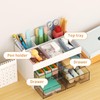 Marbrasse Pen Organizer with 4 Drawer, Multi-Functional Pencil Holder for