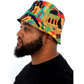Kente Reversible Bucket Hat by Tribe Afrique Red
