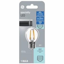 GE Lighting 93128996 LED Light Bulb, S11, Warm White, Clear, 360 Lumens, 4-Watts - Quantity 1