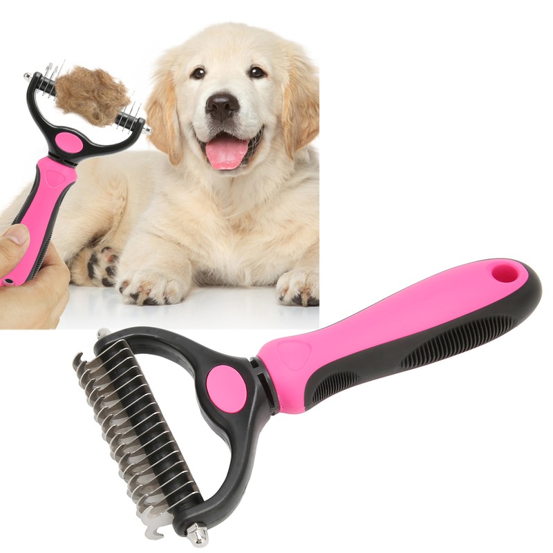 Pet Undercoat Rake Double Sided Knots Removal Grooming Massage Dog