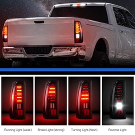 Tail Light +3rd Third Brake Cargo Lamp Fit for Chevy Silverado 1500 2500 2003-2006, Silverado 3500 2004-2006, Fit for Sierra 1500 1500HD 2500 2500HD 3500 2004-2006, Rear LED Taillight Assembly