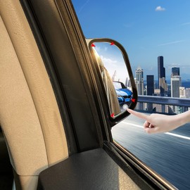 Passenger Rear View Mirror Back Adjustable Blind Spot Mirror, Rotatable Angle B Pillar Spot Mirrors for Get off Assist Support Mirror Car Door Open Safety Mirror