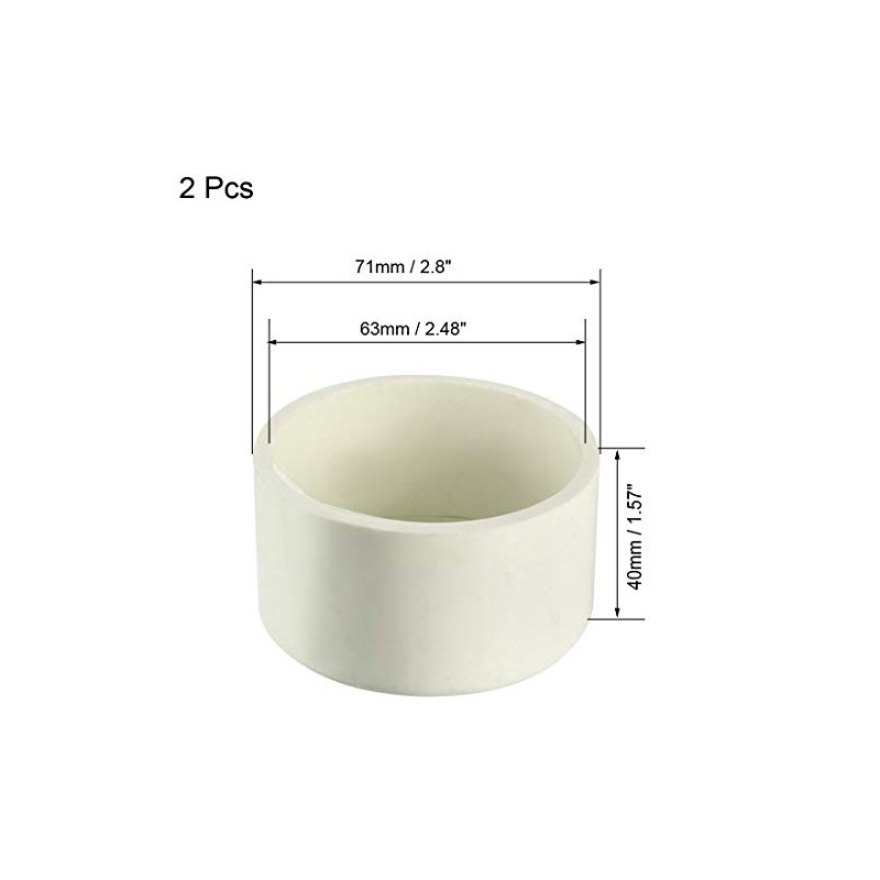 sourcing map 63mm PVC Pipe Cap Fitting, Slip End Caps