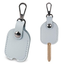 Czzmy Car Key Cover Kechain for Broken Key - Leather Key Covers Protector for Car Key - Car Key Holder for Women, Men(1-Light Blue)
