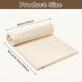 16.5 Yards x 63 Inches Unbleached Muslin Fabric 100% Cotton Muslin Fabric by Yard Textile Natural Unbleached Cotton Cloth Material for Sewing Material Apparel Cloth Quilting Draping