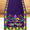 Rvsticty Linen Mardi Gras Table Runner New Orleans Brazi Carnival