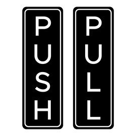 ExcelMark Push Pull Vertical Door Sign Set - Each Sign 3" x 9"