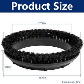 FIX ZHANG 237049 Black Nylon Carpet Brush Replacement for Oreck Commercial ORB550MC, ORB600MW, ORB700MC Orbiter Floor Machines,12" Diameter, 0.012" Bristle Diameter