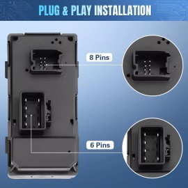 Geartronics 4pcs 22864837 For 2007-2017 GMC Acadia Power Window Control Switch Front Rear-