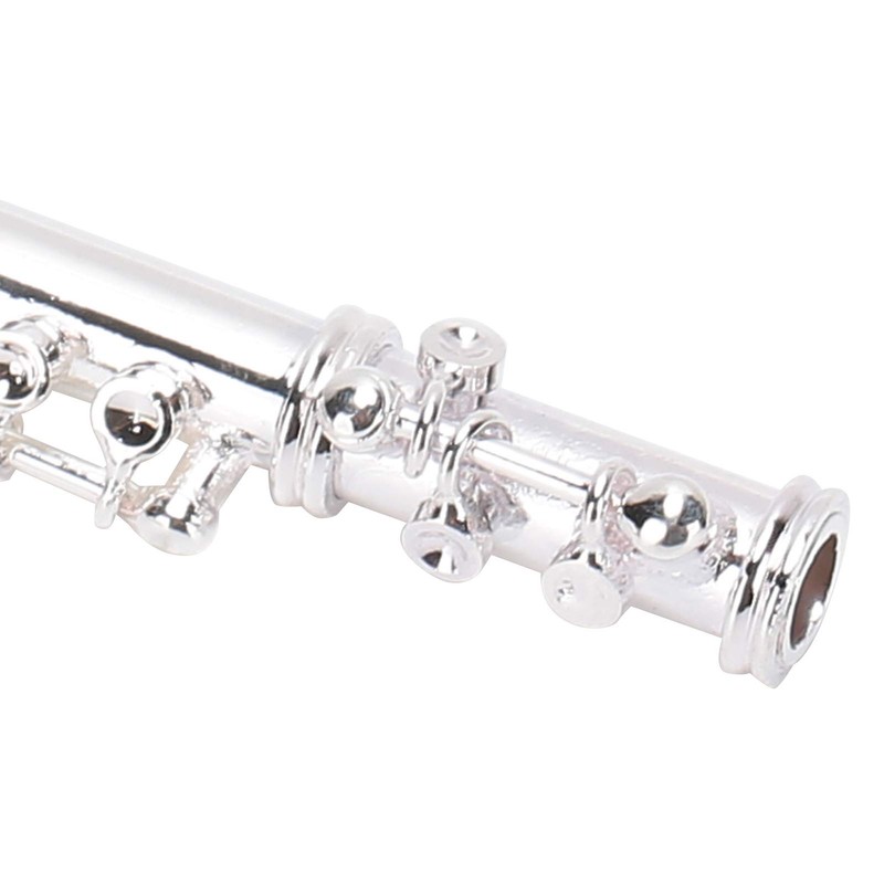 Flute Design Keyring Musical Instrument Ornament Silver Colour for Wallet,