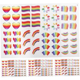 OHPHCALL Rainbow Heart Shape Decals Pride Stickers for Body Art Wall Decorations Easy Apply