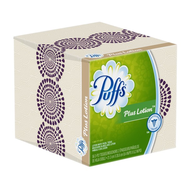Puffs Plus Lotion Facial Tissues, 24 Cube Boxes (56 Tissues Per Box) (Old Version)