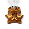Resin Incense Burner with Metal Insert Bowl, Geometric Cut Out