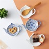 Sizikato 4pcs Blue and White Porcelain Tea Bag Holder Tea