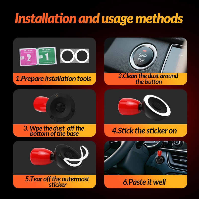 Push Start Joystick,Metal Push to Start Accessories,Car Engine Start Stop