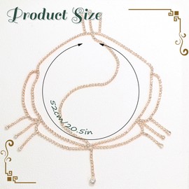 ZUYASEZ Gold Rhinestone Head Chain Boho Crystal Pendant Headpiece Layered Hair Chains Festival Prom Costume Hair Jewelry Accessories for Women Girls