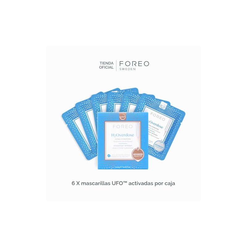 FOREO - Máscara activada por Ufo (6 unidades), H2Overdose, 1