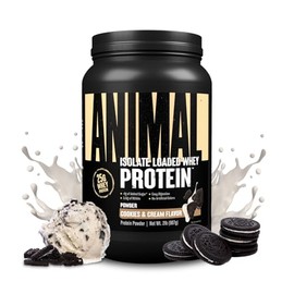 Animal Animal Whey Isolate Protein Powder - Loaded for Pre & Post Workout Muscle Builder and Recovery with Digestive Enzymes for Men & Women - 25g Protein, Great Taste, Low Sugar - Cookies & Cream 2 lbs