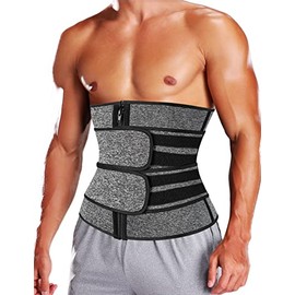 KIWI RATA Cinturón de entrenamiento de neopreno para sauna para hombre, con correas de control de abdomen dobles                                      