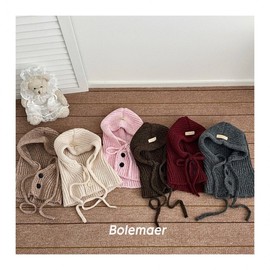 Kids' Balaclava Hat & Scarf Combo with Drawstring for Outdoor Warmth lf2434 One Size / Kids' Brown 3ea