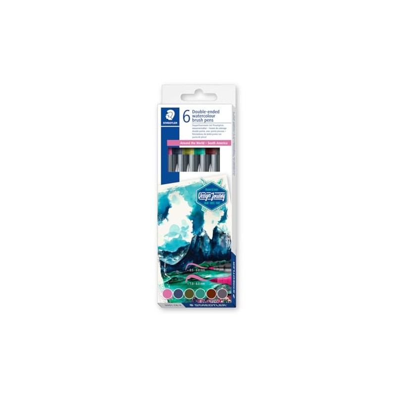 STAEDTLER 3001 C6-4 Water-soluble Double Fibre Tip Pens for Watercolour