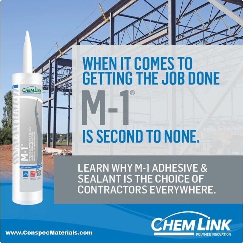 Chemlink M-1 (Gray) Structural Adhesive Sealant 10.1 oz Cartridge (1
