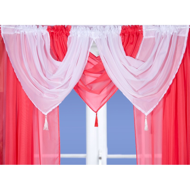 John Aird Voile Swag With Tassel (Red)