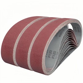 FEIHU Pack of 10 Aluminium Oxide Sanding Belts 40 x 760 mm Grain 120 Sanding Belt Set for Compatible with Pipe Belt Sander, Belt Sander, Polishing Metal, Wood