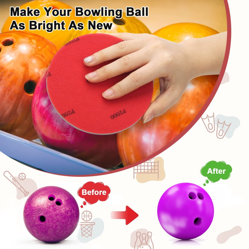 Windspeed 6+1 Pack Bowling Ball Sanding Pads with Bowling Towels,