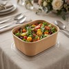 50 Pack 25oz Disposable Kraft Paper Bowls with Lids