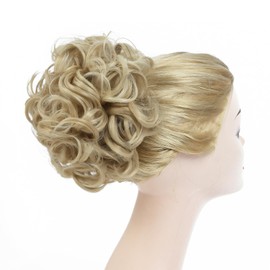 Yamel Chignon Hairpiece Curly Bun Scrunchie Extensions Synthetic Updo Combs in Messy Bun Hair Piece for Women Honey Blonde