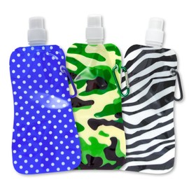 Water2go Flexible Collapsible Foldable Reusable Water Bottles BPA Free Set of 4 Color May Vary