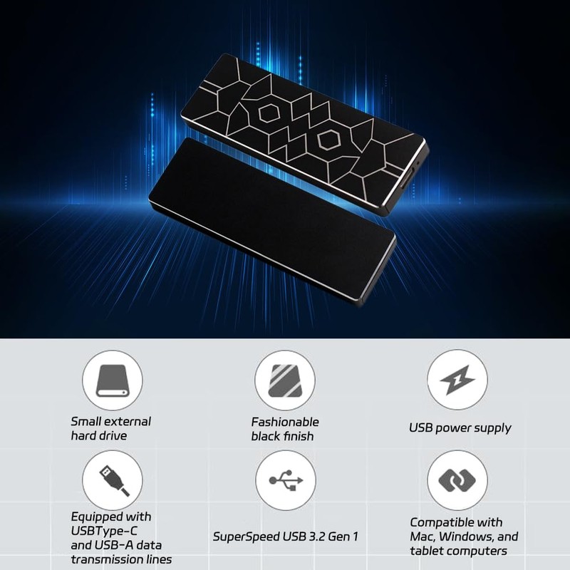 HITHOTMMA Disco Duro Externo, 2TB SSD Portátil, Carcasa de Disco