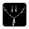 Unicra Bride Silver Bridal Necklace Earrings Set Crystal Wedding Jewelry