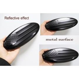 9 Inch Front Grille American Flag Emblem for Ford, Rear Tailgate Black Flag Emblem Badge Nameplate for Ford F150 F250 F350 (9", Black)