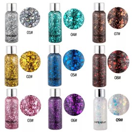 Body Glitter Maquillaje Cabello Cuerpo Brillos Colores 1pz Sombra de ojos, Uñas de labios, Pintura para el cabello Brillo Decorar Festival de arte Fiesta Maquillaje (#07)