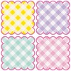 Unique 25536 Scalloped Placemats-Pastel Gingham Party-8 Count (Pack of 1),