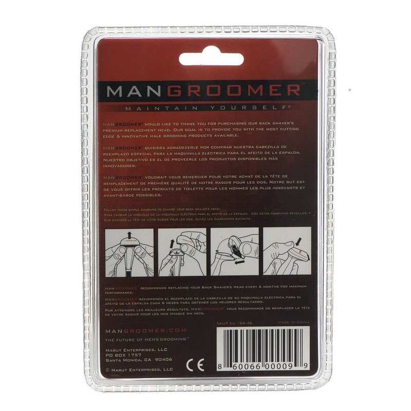 MANGROOMER Do-It-Yourself Electric Back Hair Shaver Premium Replacement Head