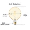 GE Lighting Large Vintage LED G40 Warm Candlelight, Amber Glass,