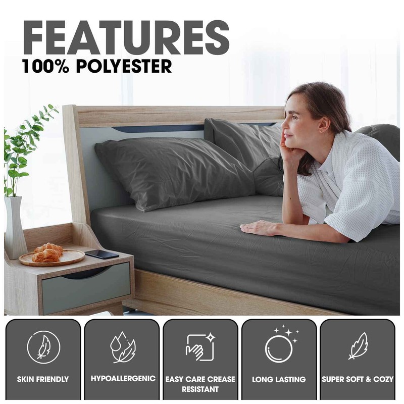 Super Soft King Size Fitted Sheets, Luxury Polyester 25 CM