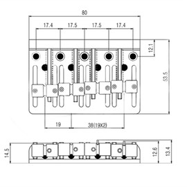 4 String Bass Guitar Bridge - Dual Load BB101 Black