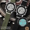 Mens Digital Sports Waterproof Watch Dual Time Zone Stopwatch Calendar