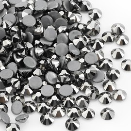 Jollin 2880pcs Hotfix Crystal Flat Back Rhinestones Glass Diamonds for Crafts Crafts Decorations Clothes Shoes 3.2mm SS12 Jet Hematite